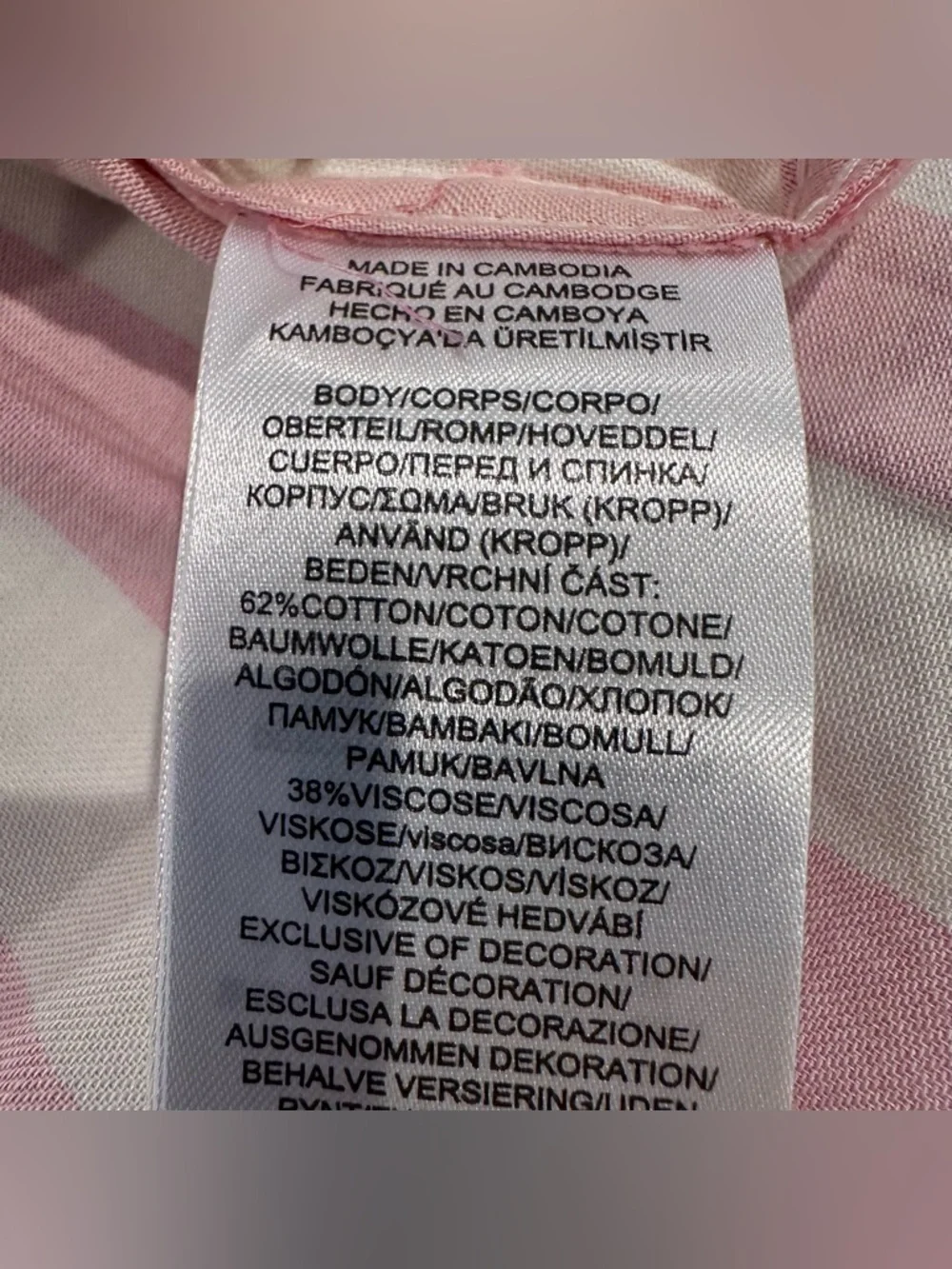 NWT Ralph Lauren Pink & White Striped 2 Piece Cotton Blend Pajama Set Size Med - Picture 9 of 12